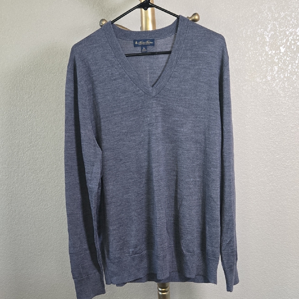 Brooks Brothers Charcoal V-Neck Sweater